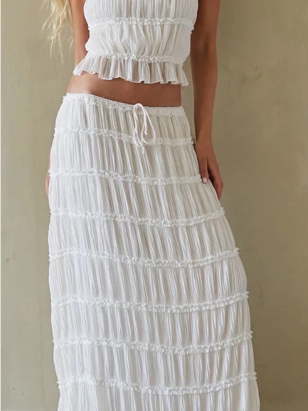 American Threads Kehlani Ruching Maxi Skirt Set